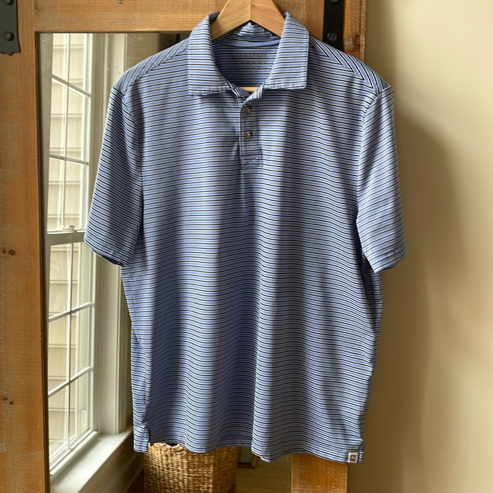 Fair Harbor The Midway Striped Performance Polo Shirt Size M